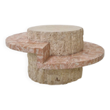 Round Mactan or Fossil Stone Coffee Table by Magnussen Ponte, 1980s