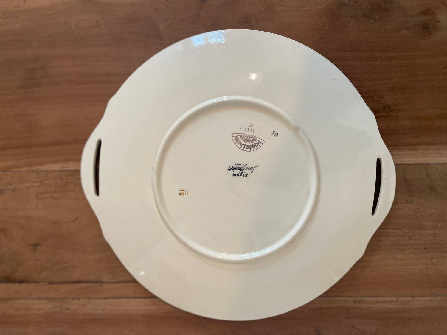 Old porcelain pie dish from Digoin Sarreguemines