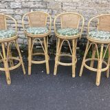 Bamboo bar stools and cannage