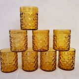 Amber Whisky Glasses 70's