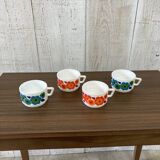 Series of 4 Arcopal cups from the 70s