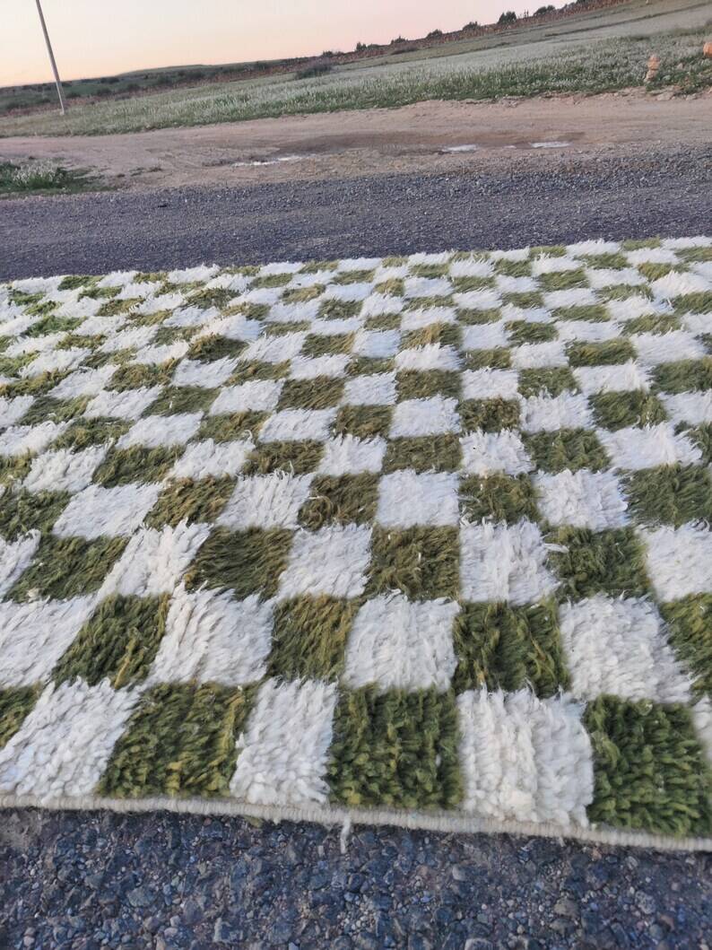 Traditional handmade pure wool rug, size 100 x 200 cm