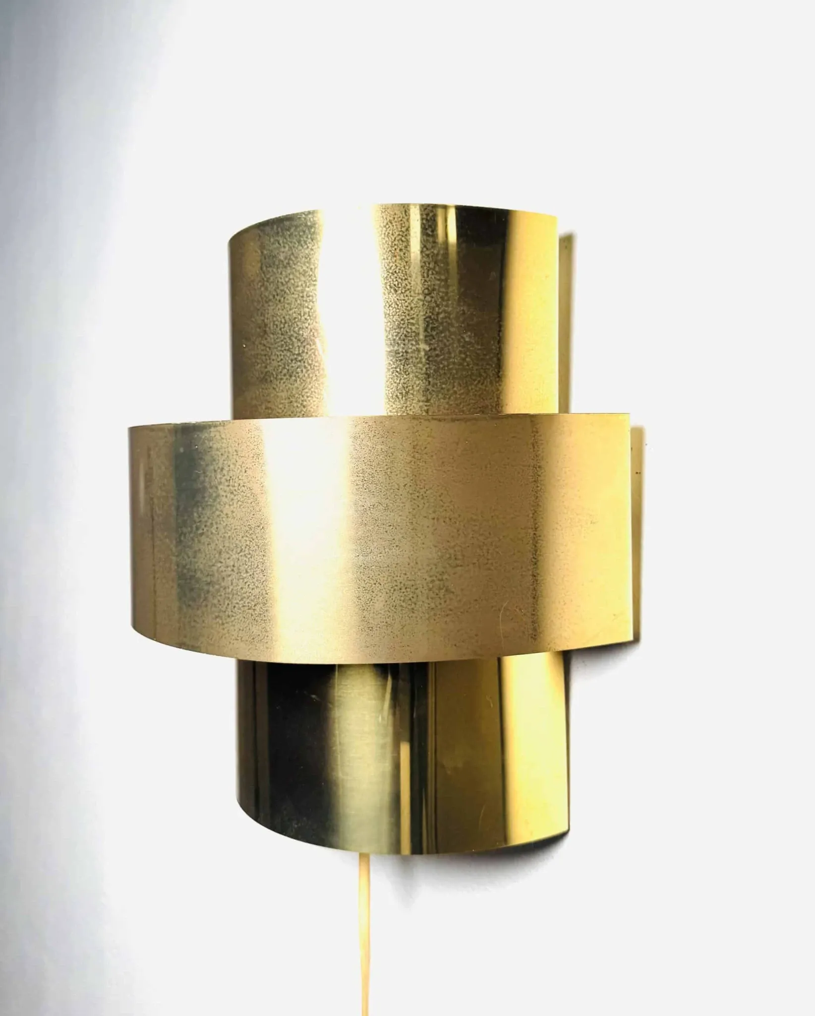 Gold Coloured Layered Wall Lamp By Anvia Nederland, The Netherlands, 1960S