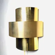 Gold Coloured Layered Wall Lamp By Anvia Nederland, The Netherlands, 1960S