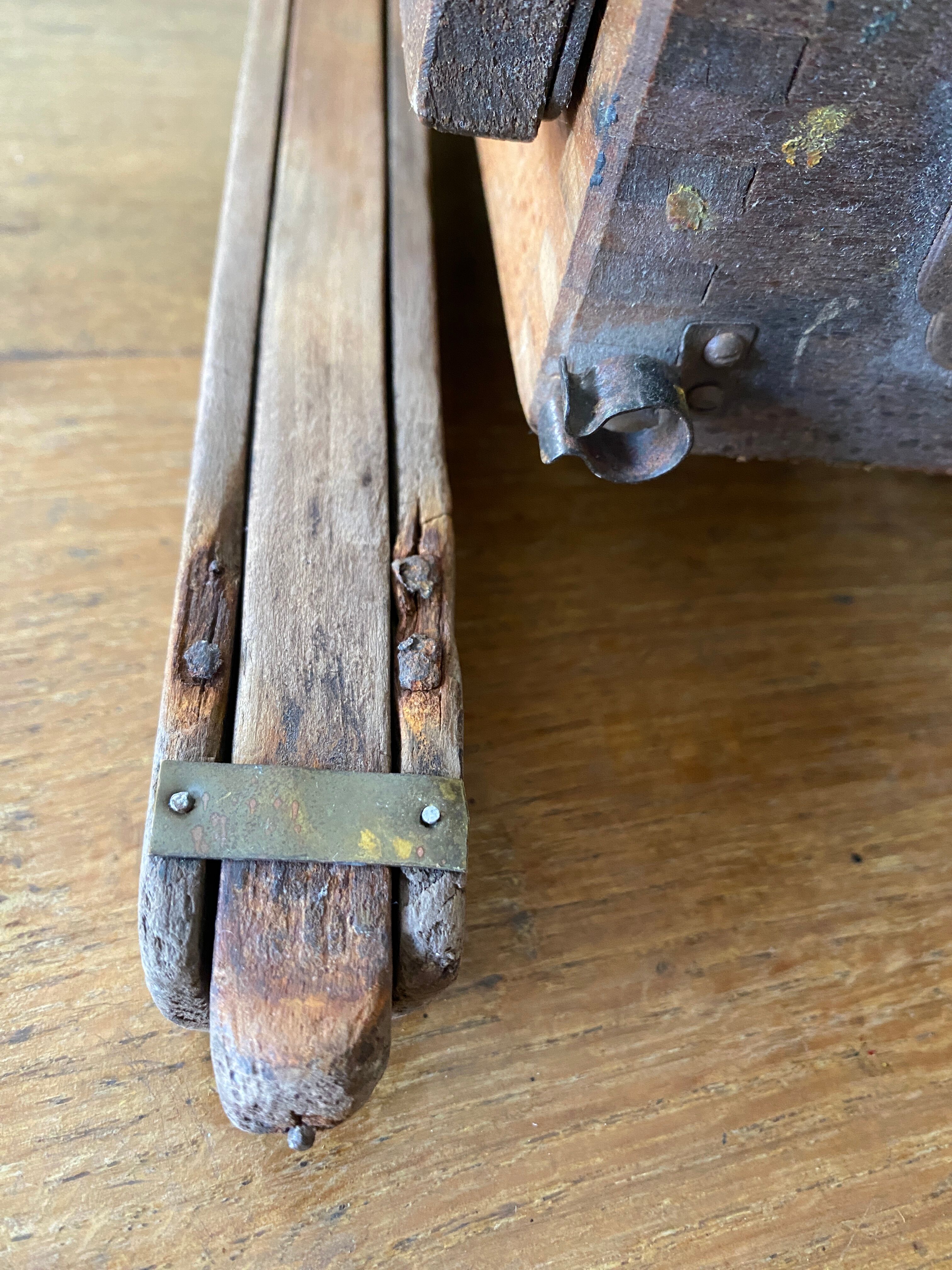 Old collapsible wooden painter's easel