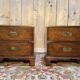 Paire de tables de chevet marine de bateau en acajou