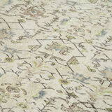 Handmade distressed oriental beige rug 202 cm x 296 cm