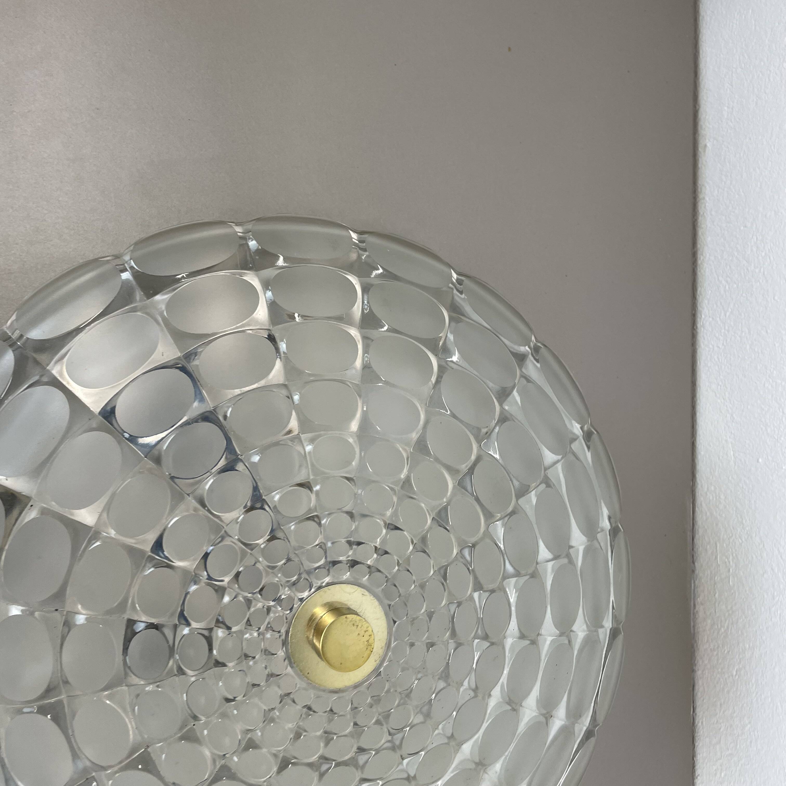 Glass flushmount wall light  peill and putzler lights attrib., germany, 1970s