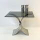 Space age side table in brushed steel, 1970s