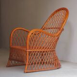 Wicker armchairs by Gervasoni, Italy, 1970s, set of 2