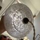 Small white Clichy glass pendant light with red edging