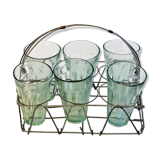 Together with 6 glasses wire basket