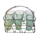 Together with 6 glasses wire basket