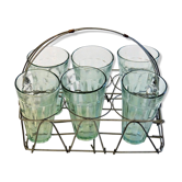 Together with 6 glasses wire basket