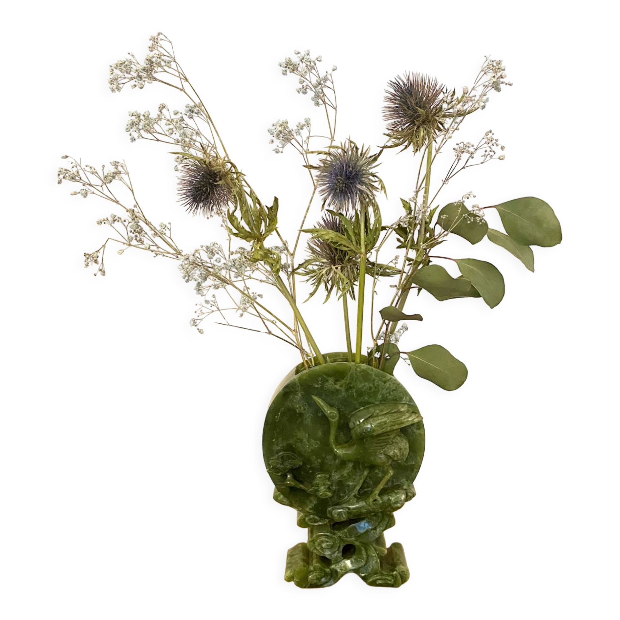 Chinese vase, carved jade