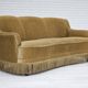 1970s, Danish 3-seater "Banana" sofa, original green velour.