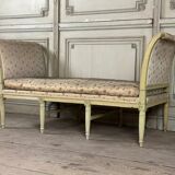 Directoire bench in carved wood and lacquered in shades of green, late eighteenth century