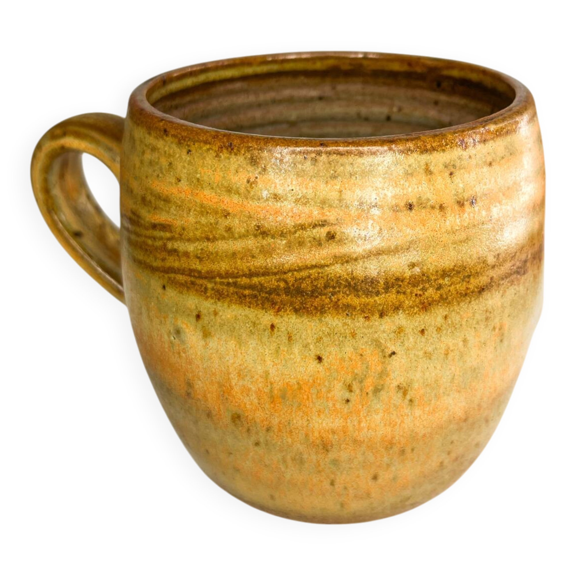 Vintage stoneware cup from the Abbey of Fontgombault.