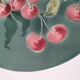 Saint-Amand Hamage plate – Stenciled cherry decoration 1945-1950