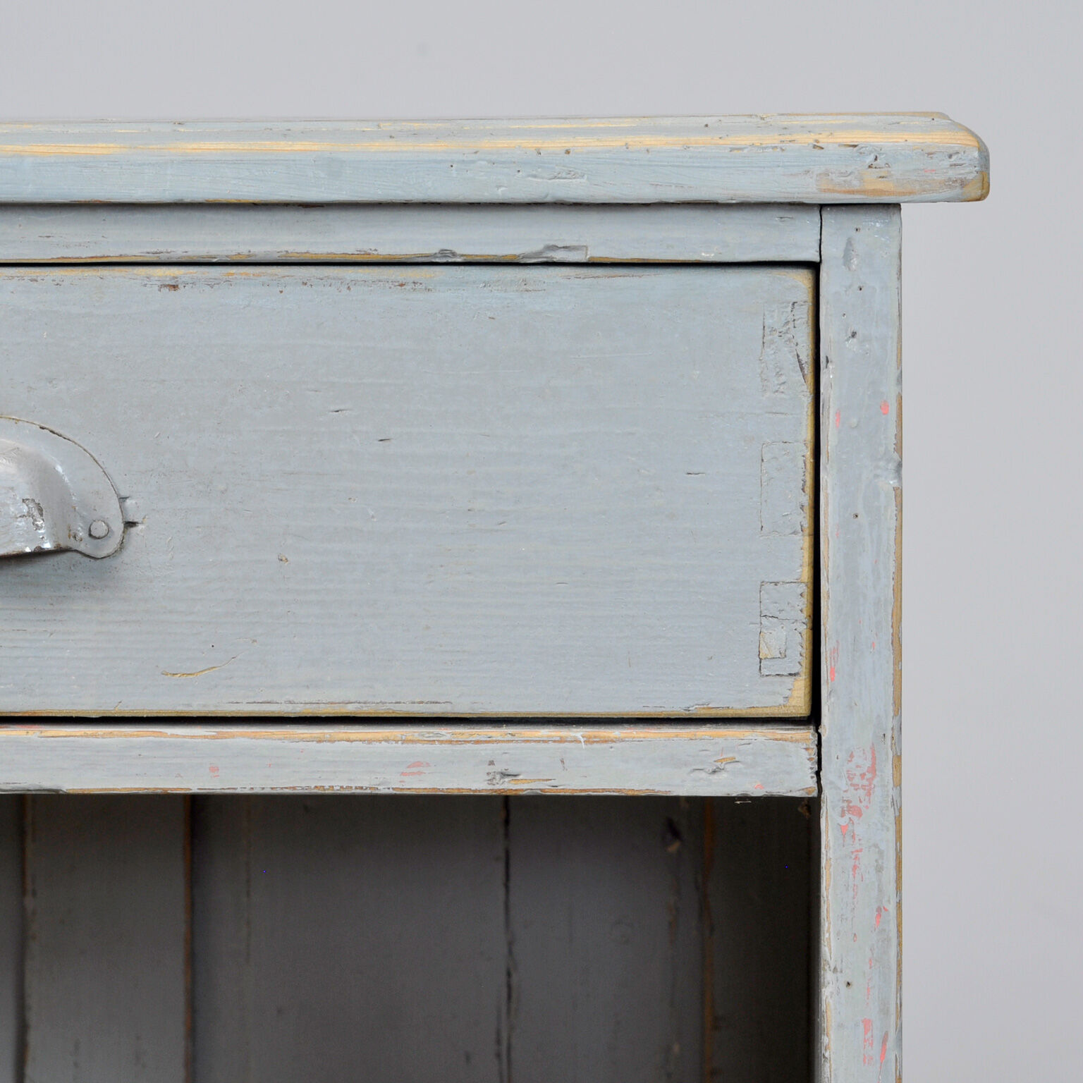 Antique french pine shop counter, 1930