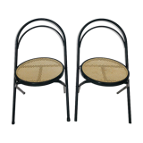 Pair chairs bistro folding canages
