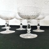 6 crystal champagne cups