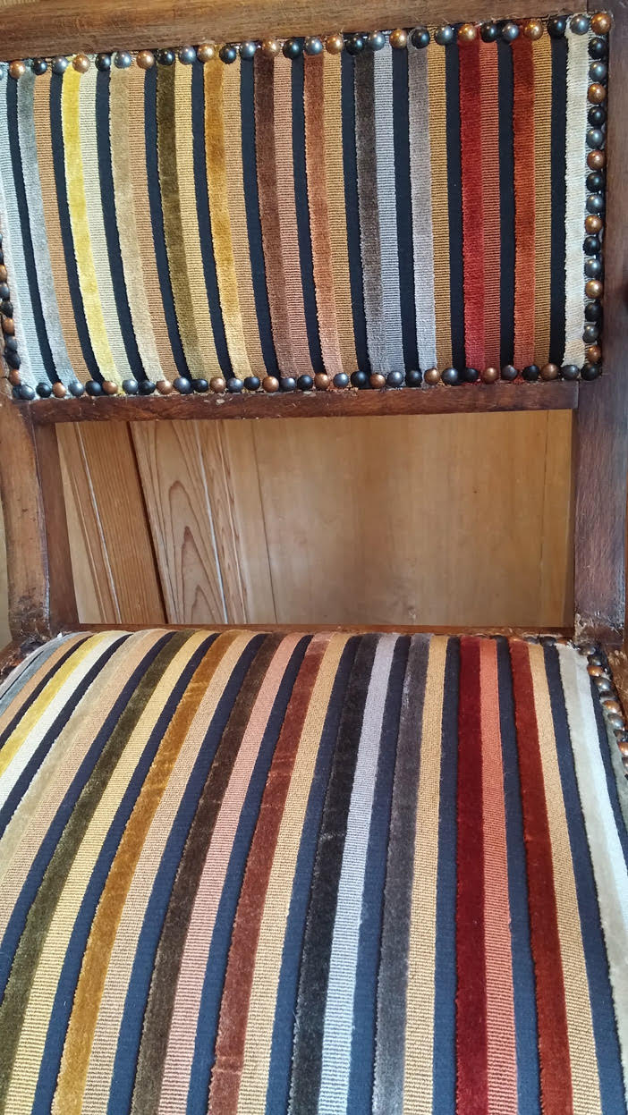 Pair of bridge armchairs from the 50s restyled for English boudoir