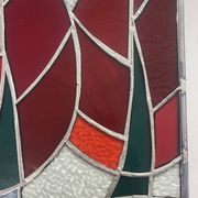 Vitrail décoratif Tulipes – Fleur stylisée en verre coloré, 41 × 68 cm