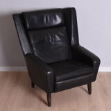 Scandinavian leather armchair, 1960s