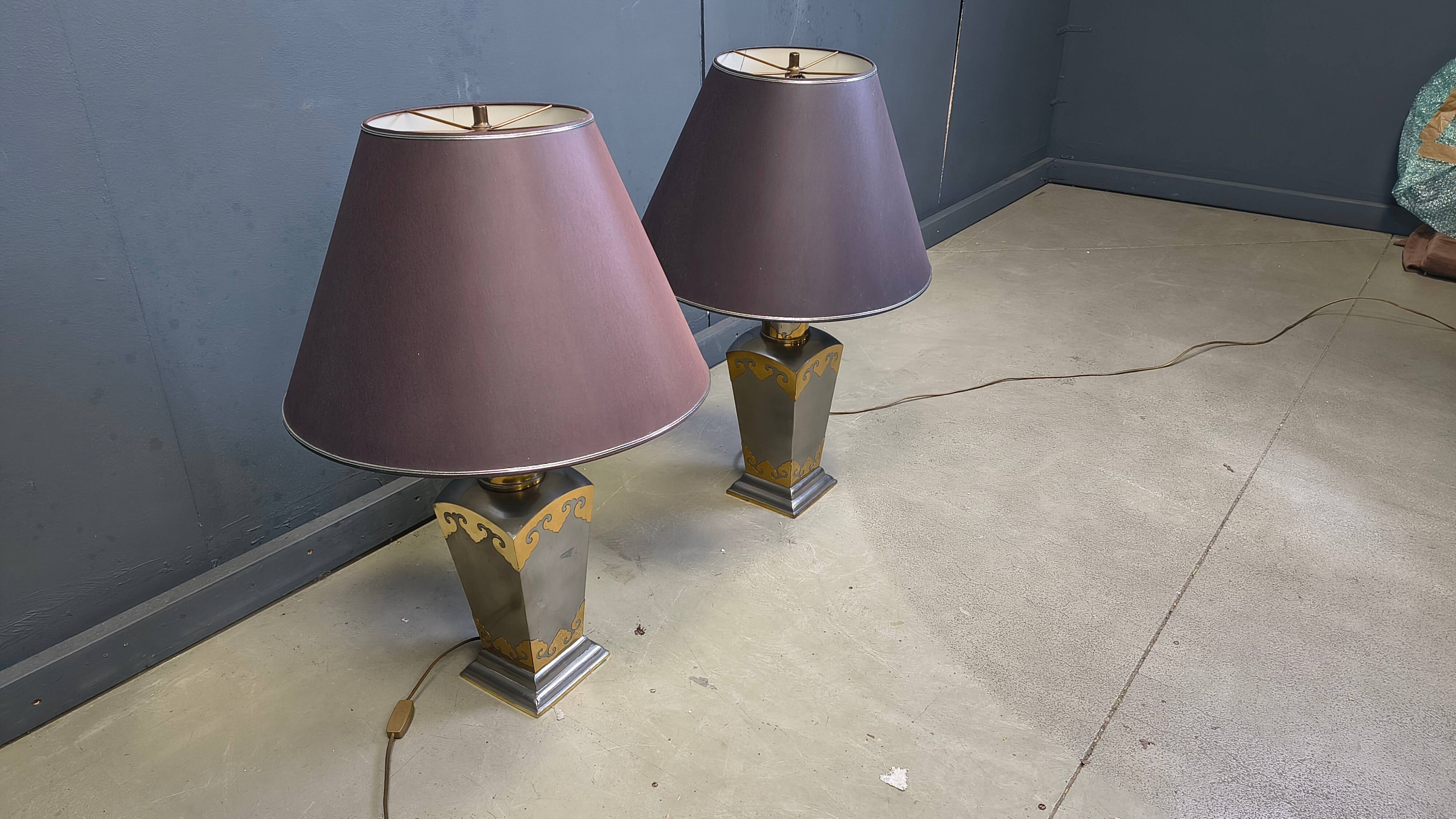 Lampes de table en étain vintage, années 1970 - ensemble de 2