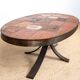 Lava stone, ceramic and steel coffee table by Jean Jaffeux 1960.