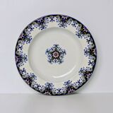 Hollow Plate in Earthenware - "Rouen Style" Decor - JVB Brand - Late 19th Century