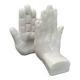 Ceramic bookends in the shape of hands.