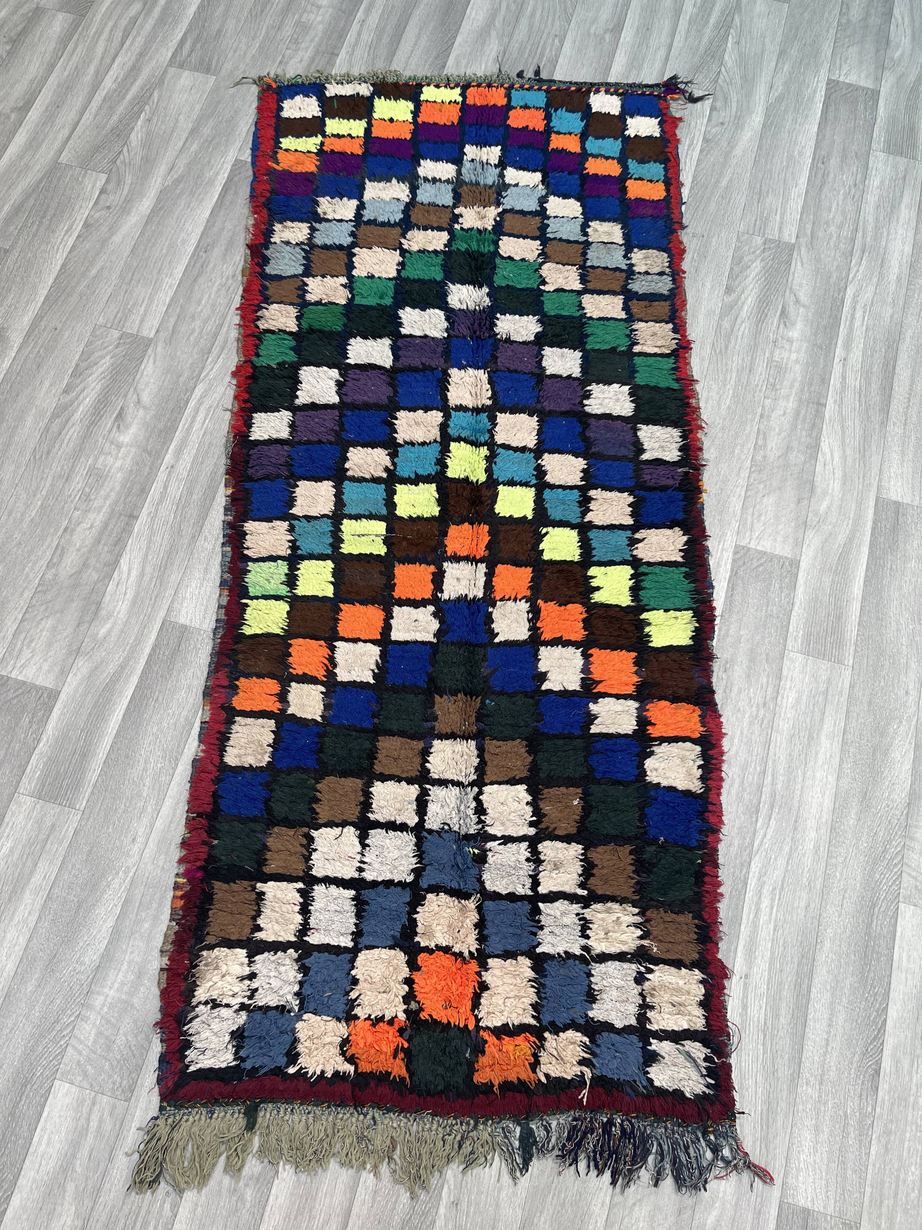 Unique Moroccan Rug-Vintage Art Deco Rug-The Rarest Moroccan Rug-Home Decor