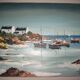 Oil on canvas signed, sailboats in brittany