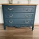 Louis xv style chest of drawers in solid oak, renovated
