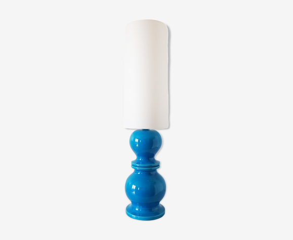 Lampe en céramique bleu 1960