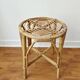Vintage rattan stool in bohemian retro style - 1950s/1960s -