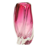 Petit Vase Violet Val Saint Lambert Design René Delvenne 20cm