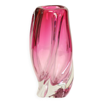 Petit Vase Violet Val Saint Lambert Design René Delvenne 20cm