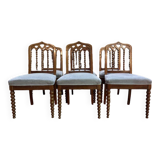 Set of 6 Restoration period "Chapelet" chairs