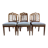 Set of 6 Restoration period "Chapelet" chairs