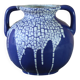 Vase signed Léon Pointu, ceramic vase with a glazed snake skin effect.