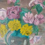 Bouquet of flowers signed Heigel