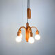 ‘Candela’ chandelier/pendant light by F. G. Schmidt for Domus, teak with 5 globe bulbs, 1960s