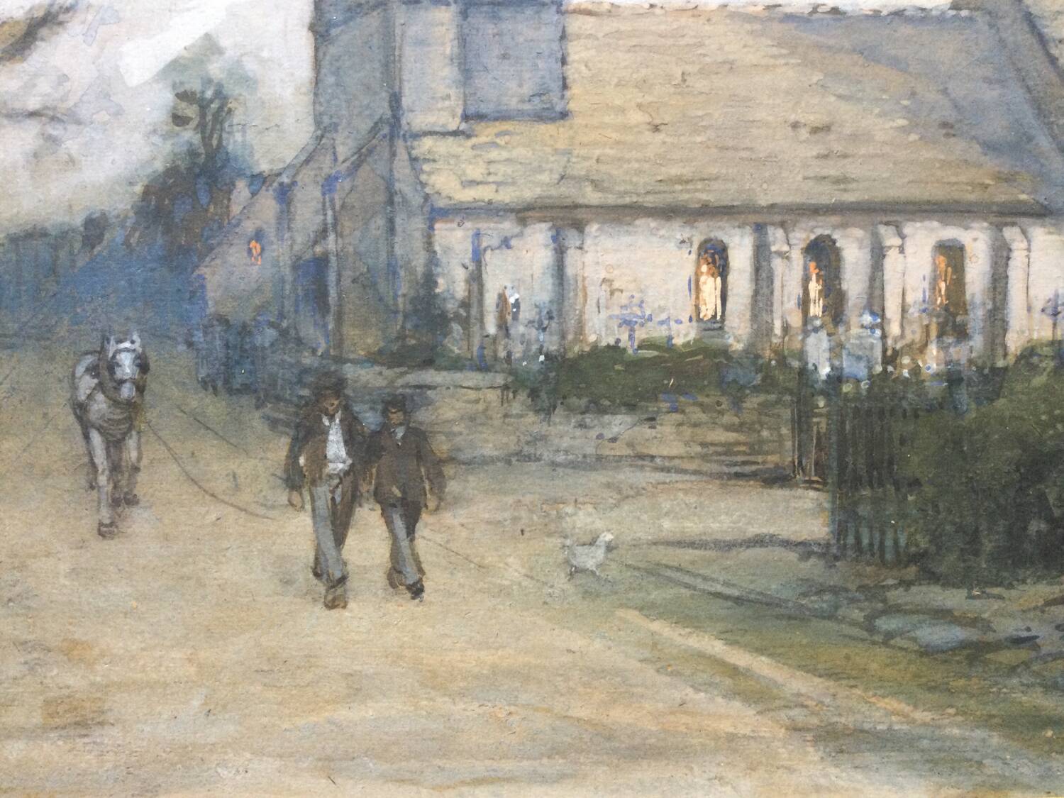 Twilight. Gouache and watercolour by René DEBRAUX 1868-1938