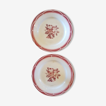 Set of 2 plates digoin sarreguemines model marsac