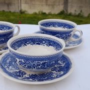 3 coffee cups with saucer Villeroy & Boch model Burgenland blue diameter 9.5 cm