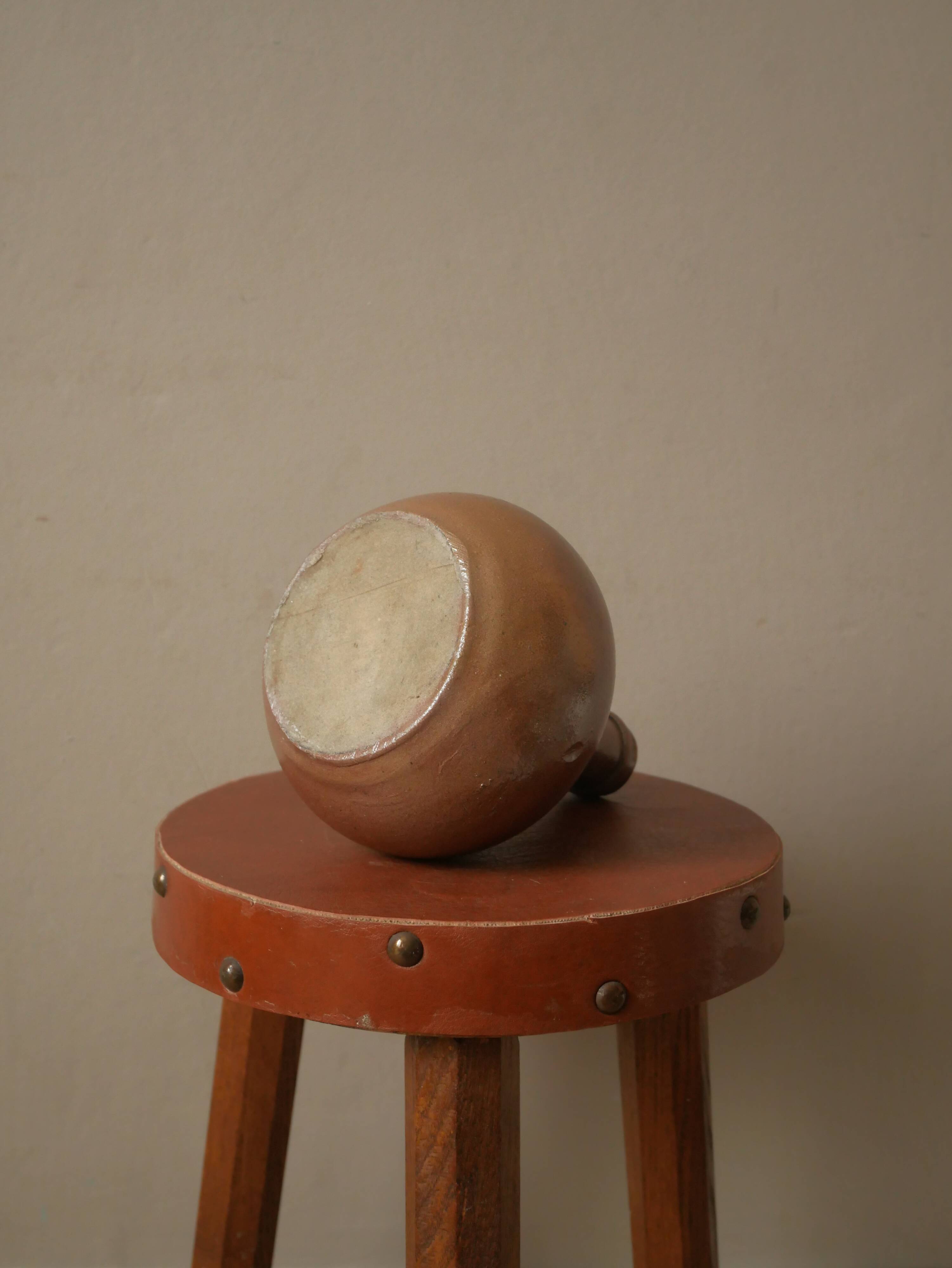 Vintage sandstone ceramic soliflore vase handcrafted bohemian Scandinavian country decoration