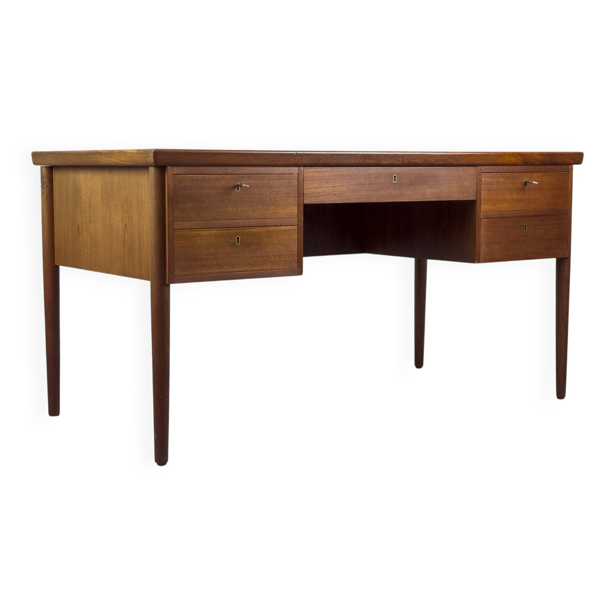 Danish Teak Desk with Drawers, 1960s